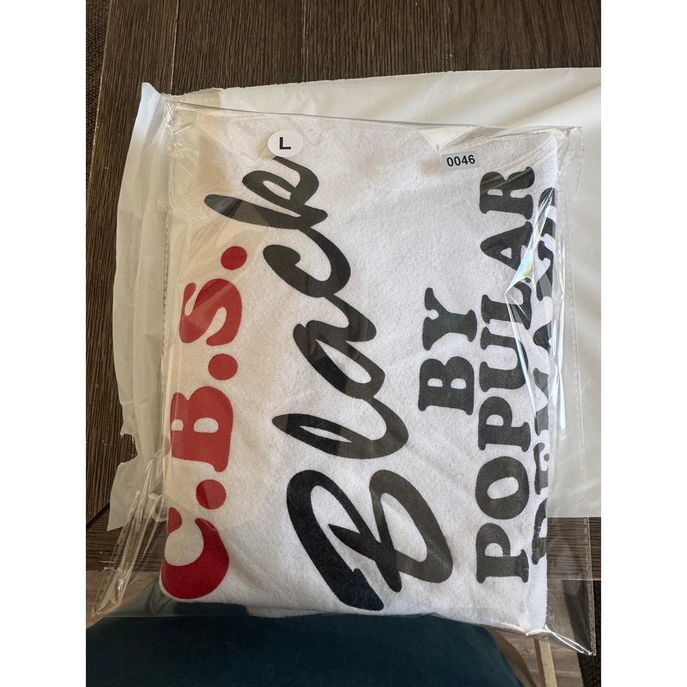 Vintage Fruit of the Loom CBS Black By Popular Demand Sweatshirt White Large USA - Picture 4 of 4